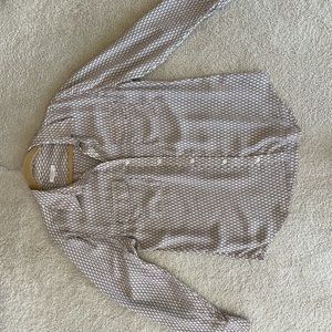 Equipment Signature Silk Shirt in subtle geometric neutral 3D-print